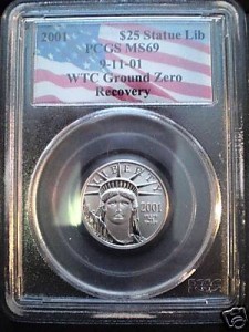 wtc 2001 MS69 $25 Platinum
